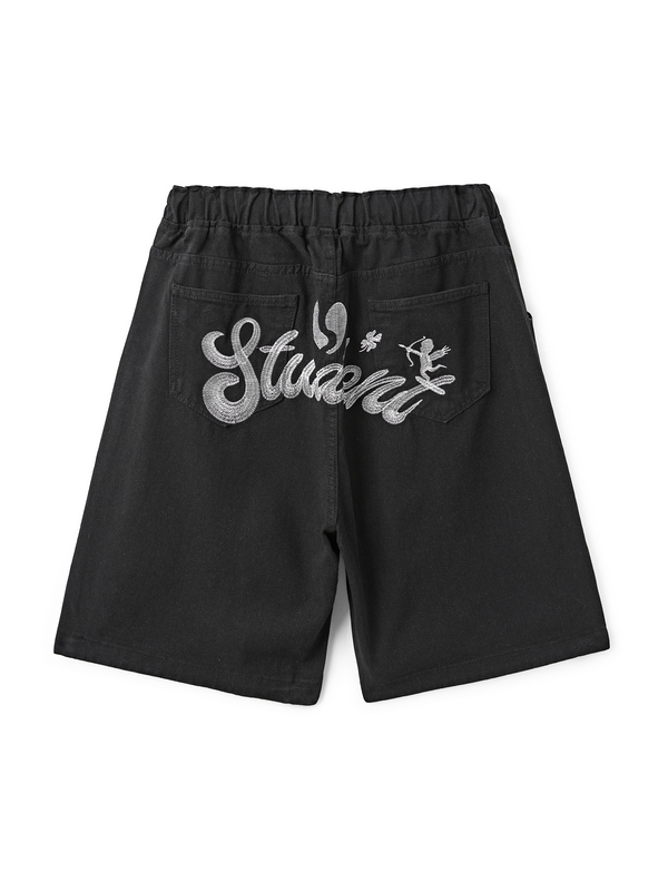 Herren-Shorts mit Vintage-Stickerei-Print und dehnbarer Taille-1