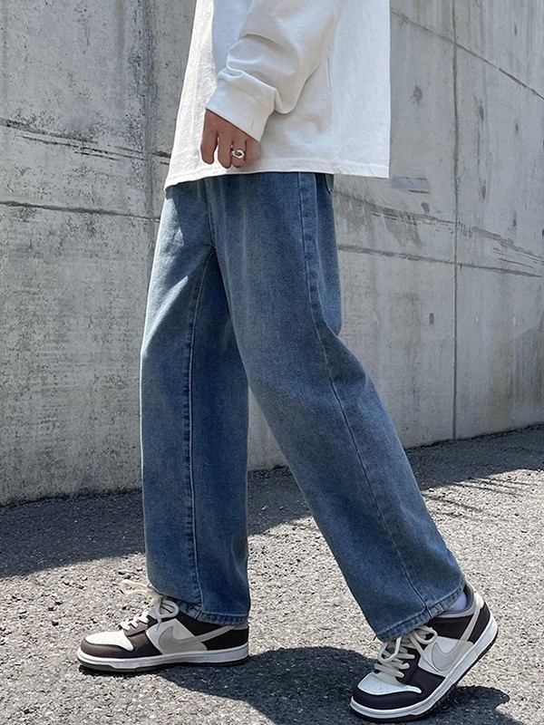 Herren-Jeans in Basic-Waschung mit geradem Bein-3