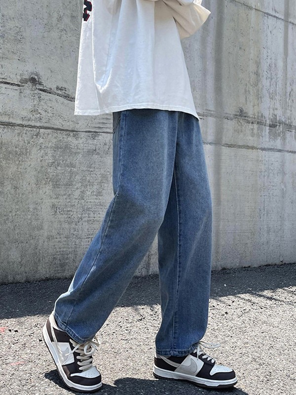 Herren-Jeans in Basic-Waschung mit geradem Bein-1