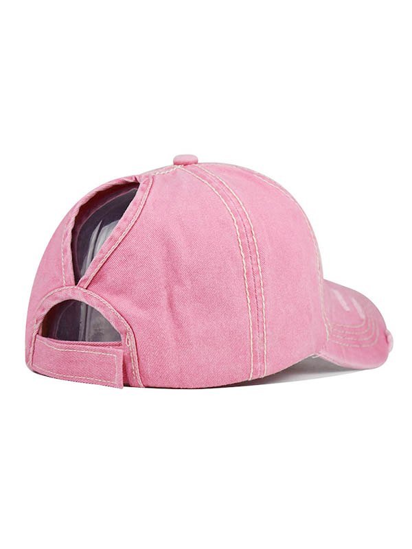 Distressed Wash Pailletten Star Baseball Cap-1